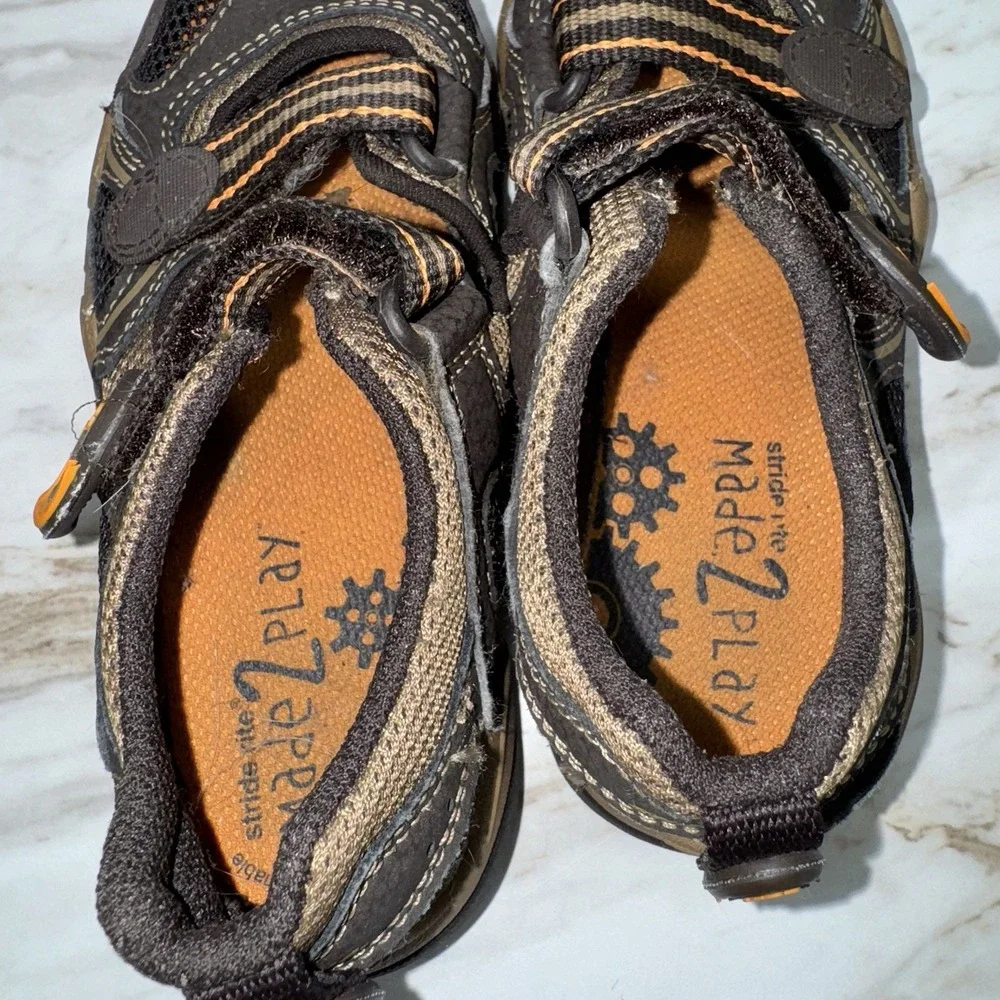 Stride Rite M2P Sandal Toddler‎ Little Boy SZ 12 Brown Orange Close Toe Perry